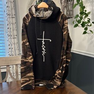 Camo and Black Faith Hoodie